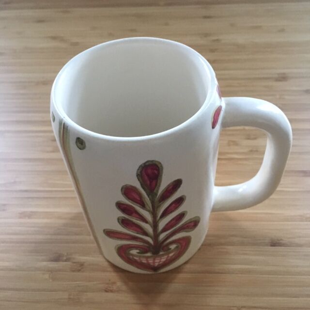 Mug signé décor coeur et fleur rose