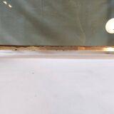 Vintage fireplace screen in smoked glass and gold-tone metal