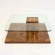 Table basse vintage de Smania en bois de ronce