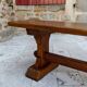 Pair of oak monastic community benches, France, early 20th century