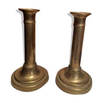 Pair of brass candlesticks