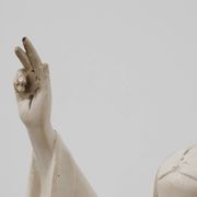 “Christ King in Our Home” Plaster Statue, Belgium, ca. 1920