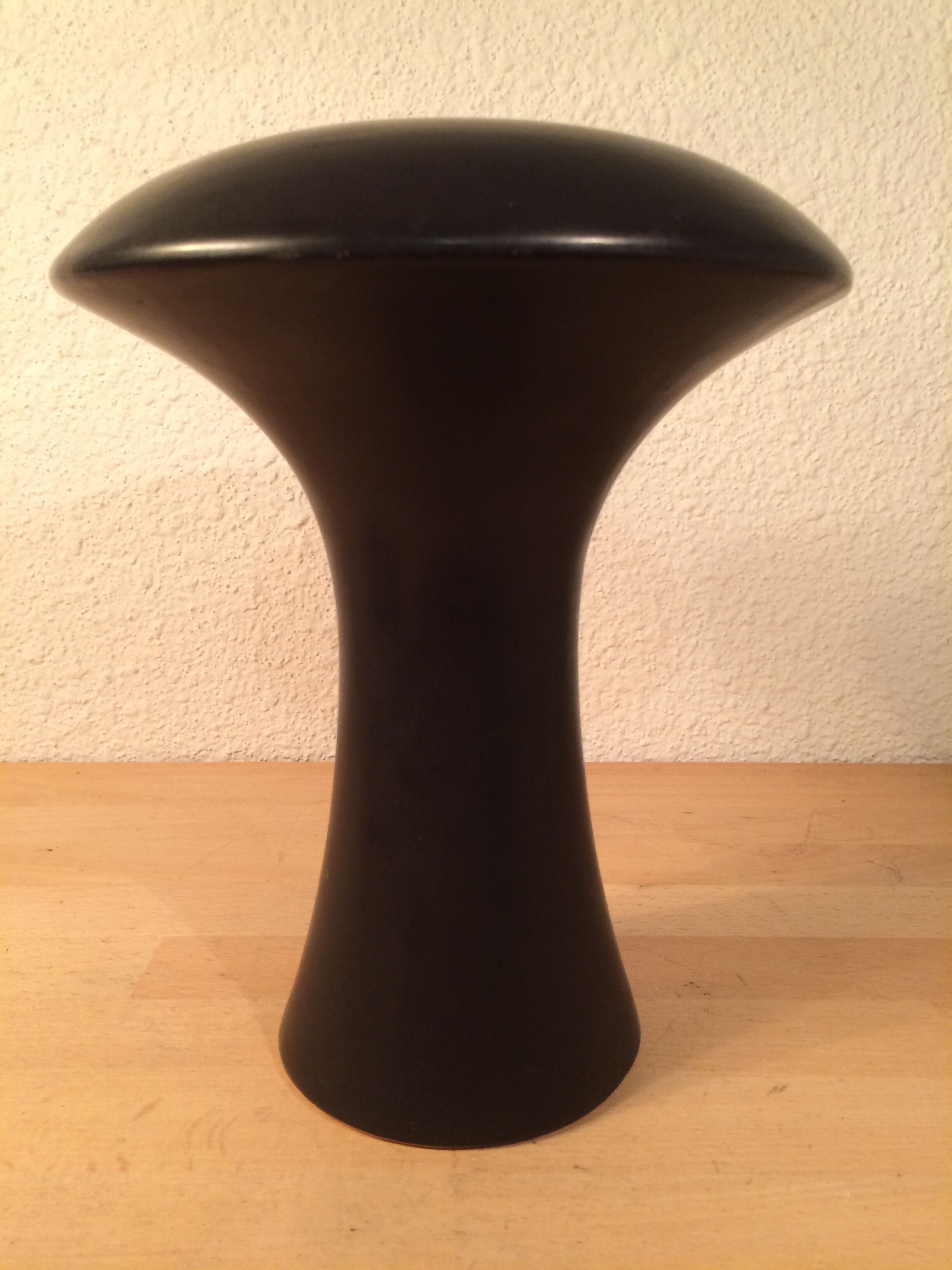 Modernist vase "mushroom" black ceramic