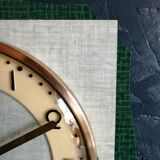 Clock formica vintage silent wall square "FFR golden green"