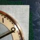Clock formica vintage silent wall square "FFR golden green"