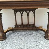 Gothic style console table in oak