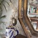 Vintage octagonal gold mirror – Belgium, 1960s/1970s