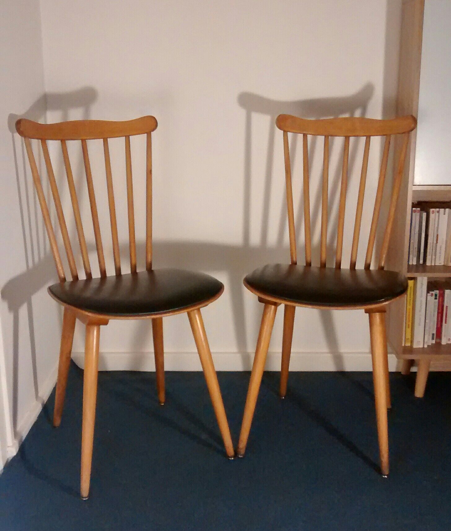 Pair of Baumann compass foot chairs