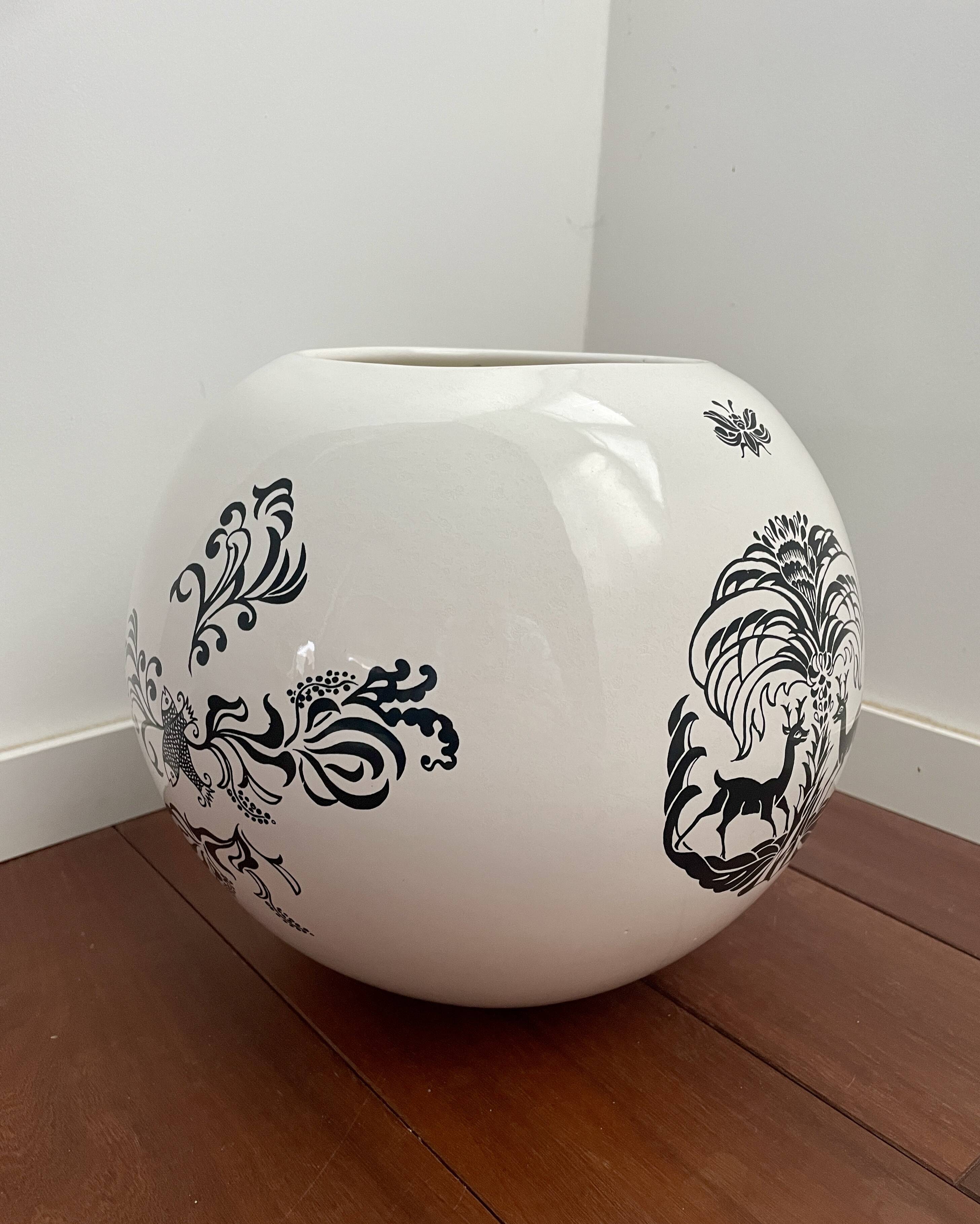 Vintage Molin Charolles Ball Vase 28 cm