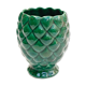 Cache pot vase barbotine forme ananas vert vintage