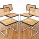4 Cesca B32 Breuer chairs made in Italy - re-caned seats.