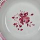 Vintage Badonviller plate – pink floral decoration – opaque porcelain, 1950s