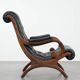 Fauteuil chesterfield en cuir de vachette noir classique et confortable