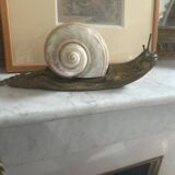 ART DECO SIGNED Snail Night Light - MOTHER-OF-PEARL BRONZE