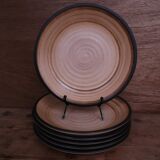6 deep plates in Grés Salins Marrons swirls