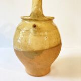 Antique Provençal jug / goat, in yellow glazed terracotta