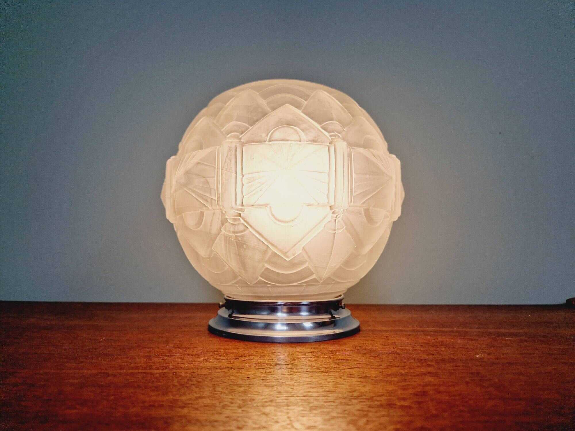 Art Deco satin glass ceiling light, 1920s-30s