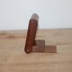 Vintage folding cigarette case in carved wood – golden floral decoration – oriental style