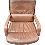 vintage leather and wood office/conference chair – st