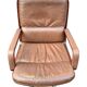 fauteuil de bureau / conférence vintage en cuir et bois – st