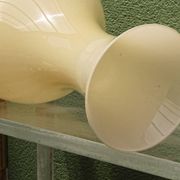 Opaline glass vase, cream colour.