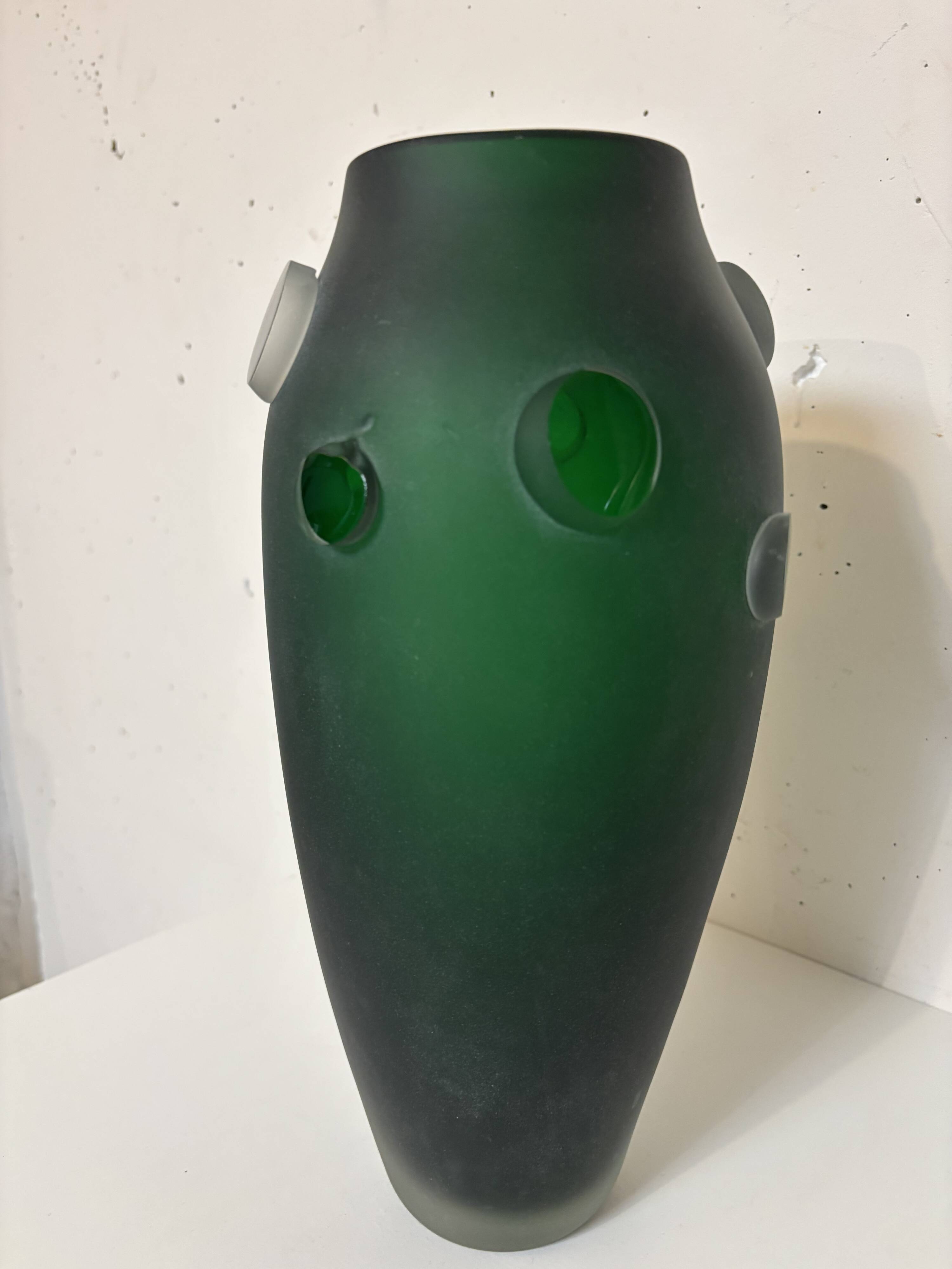 Blown glass sculpture vase, Fernando Agostinho 1999