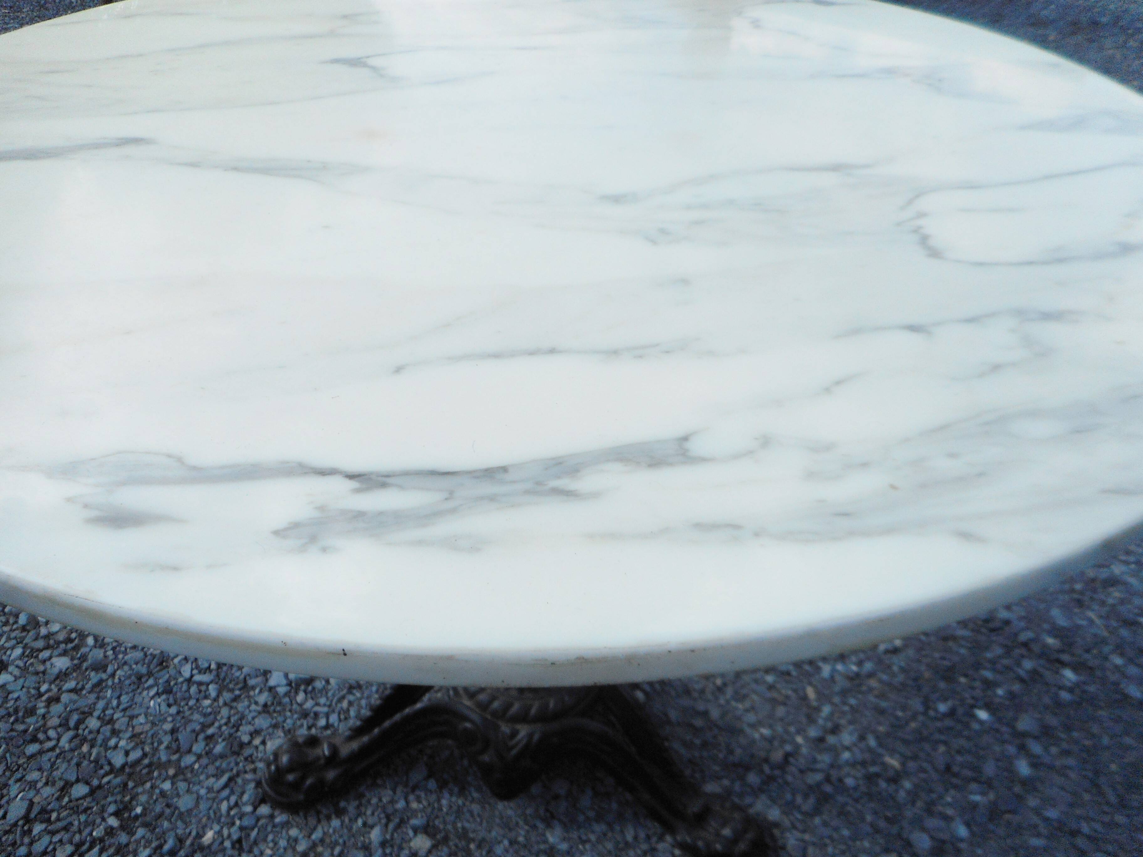 large pedestal table bistro table with marble top 90cm