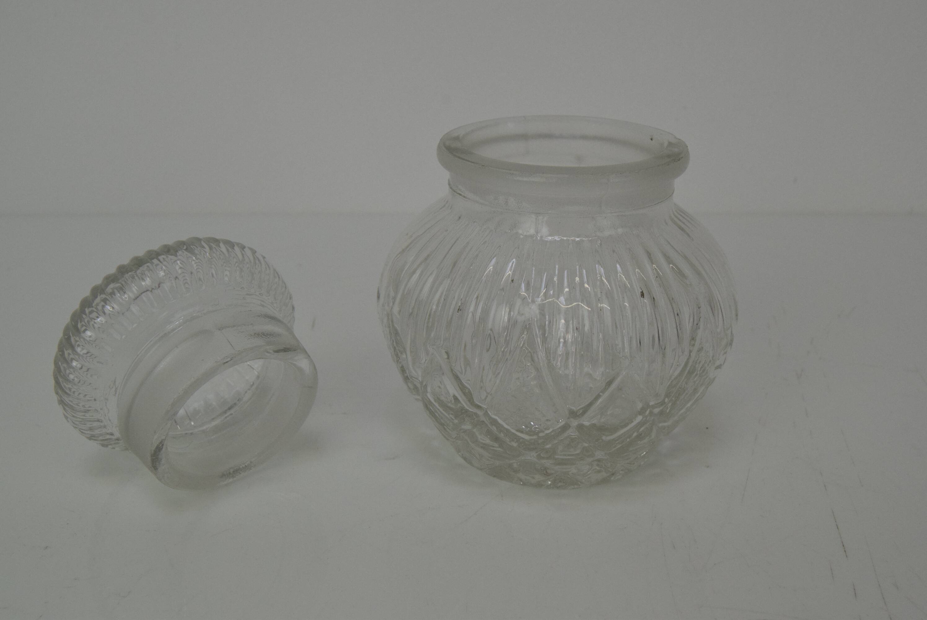 Mid-century Crystal Glass Can,1950's.