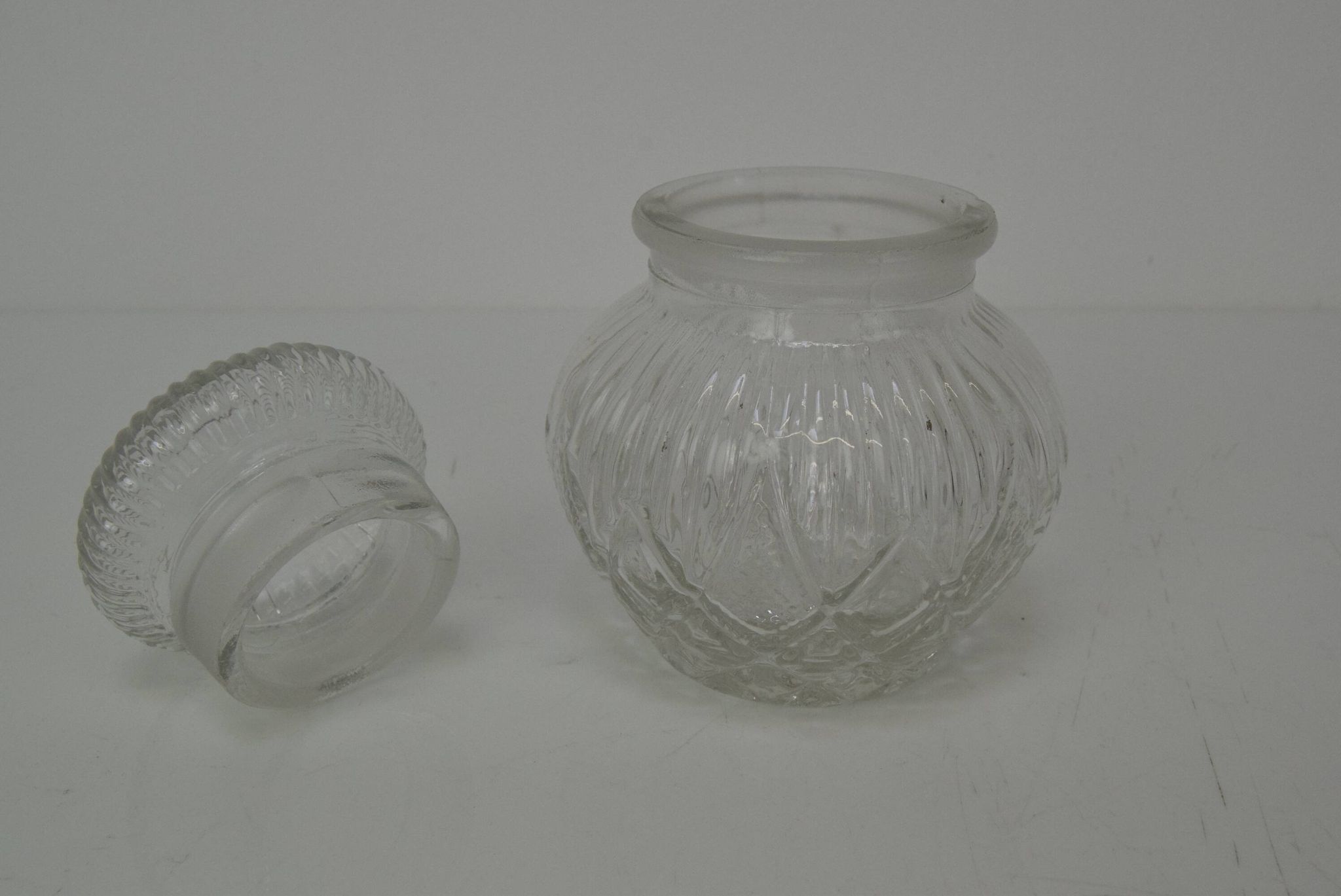 Mid-century Crystal Glass Can,1950's.