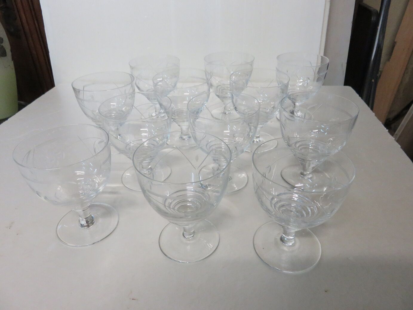 Suite of 12 Art Deco Crystal glasses