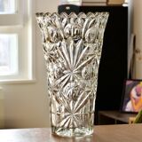 Large vintage vase in thick cut glass