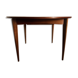 Table de repas ronde scandinave en teck des années 60 extensible