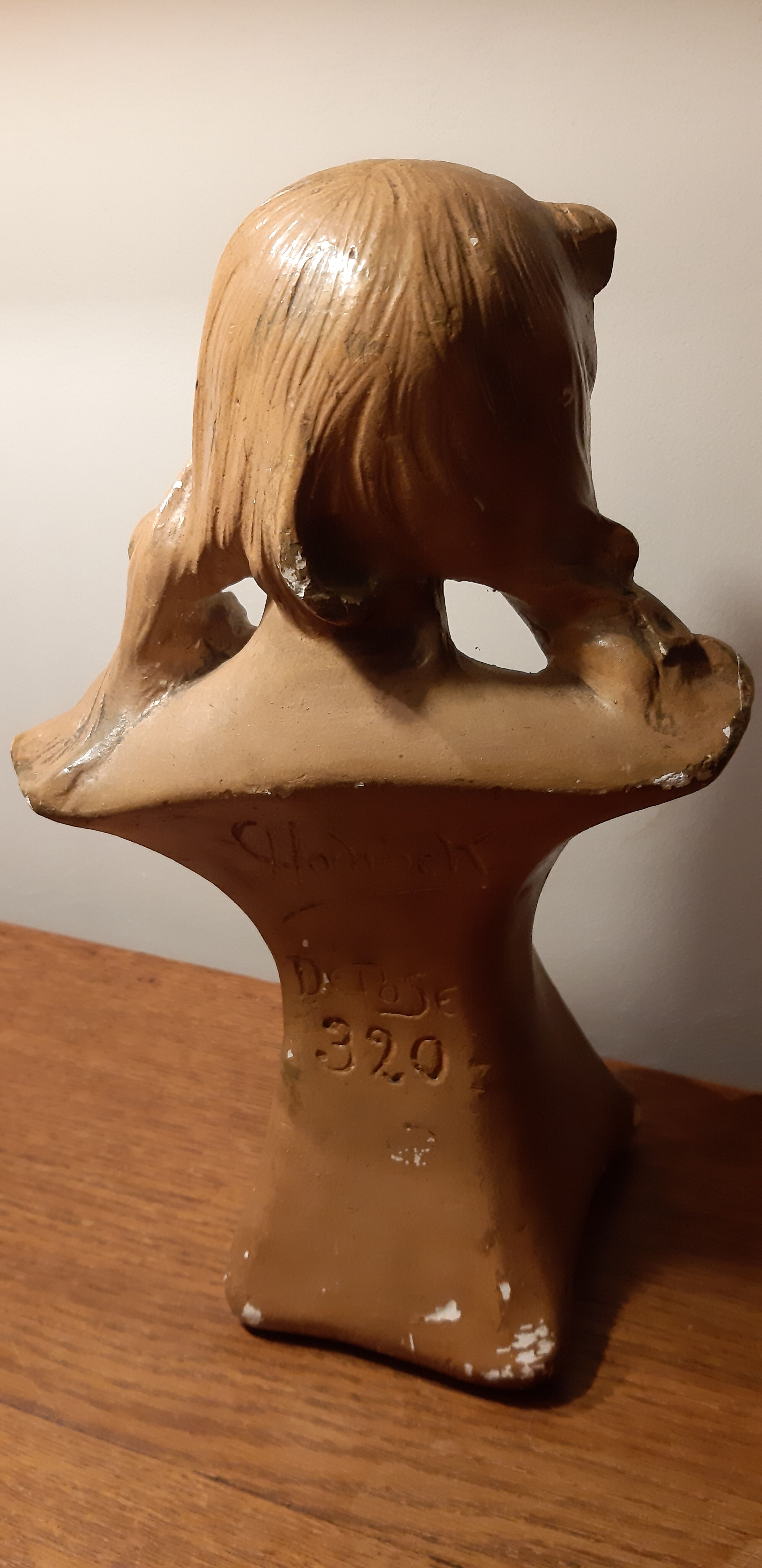 Bust in old plaster 1900 Art Nouveau signed Hochoch