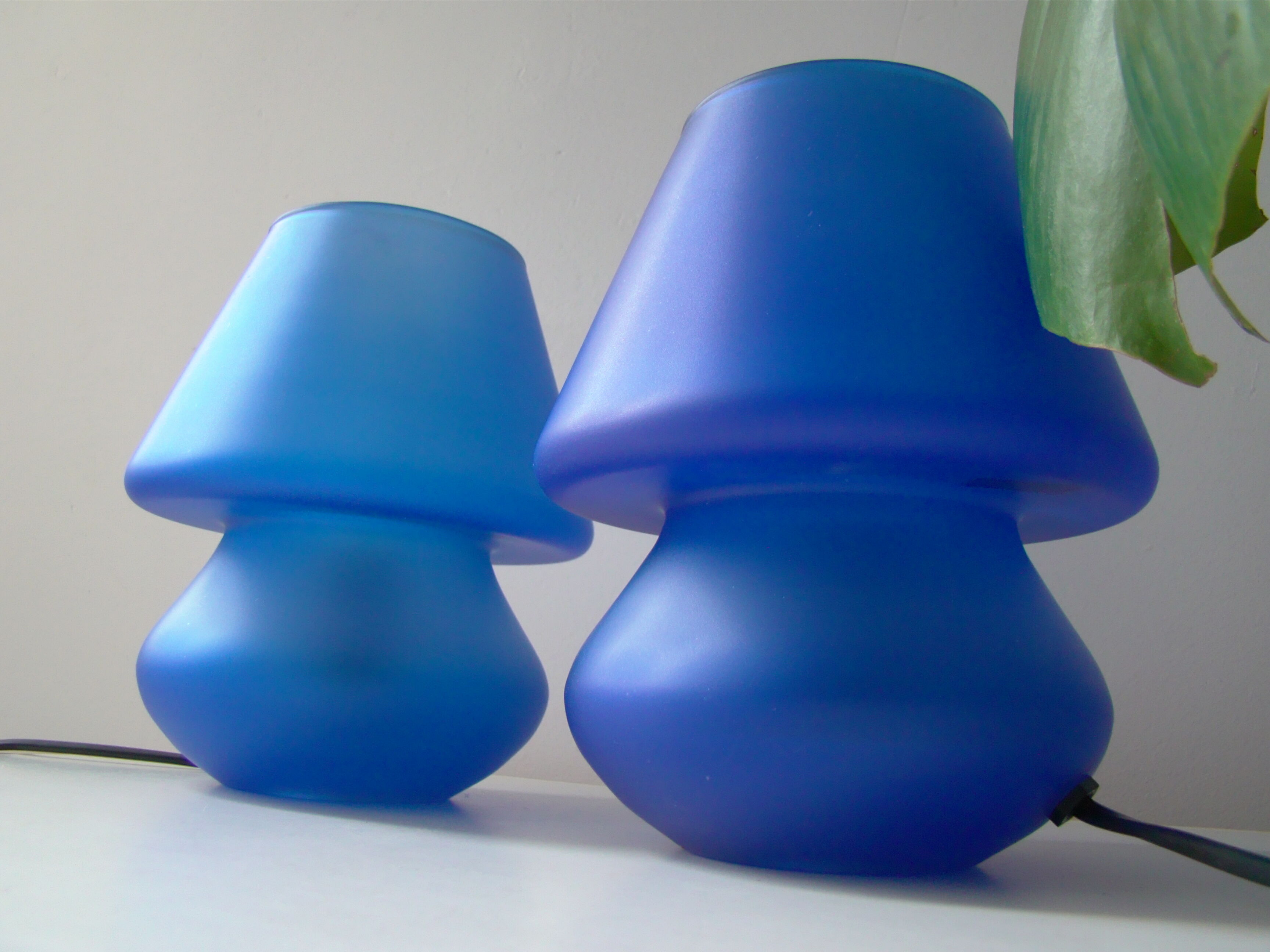 Vintage Habitat lamp in the shape of a blue mushroom