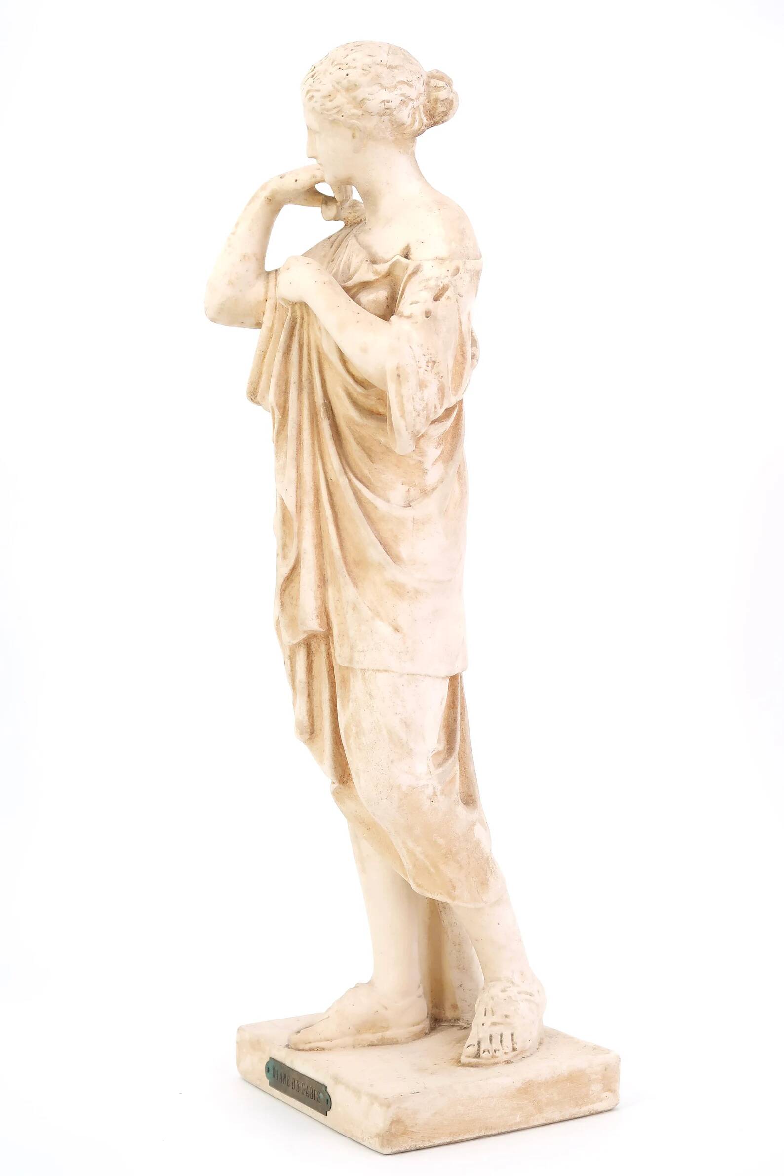 Classical female plaster sculpture by Diane de Gabis
