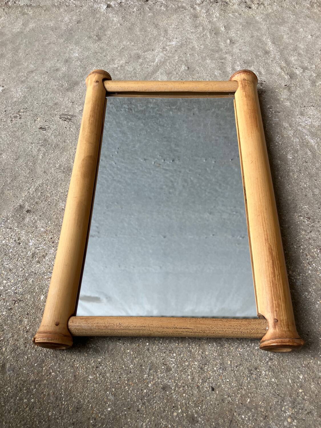 Vintage bamboo mirror 1960s
