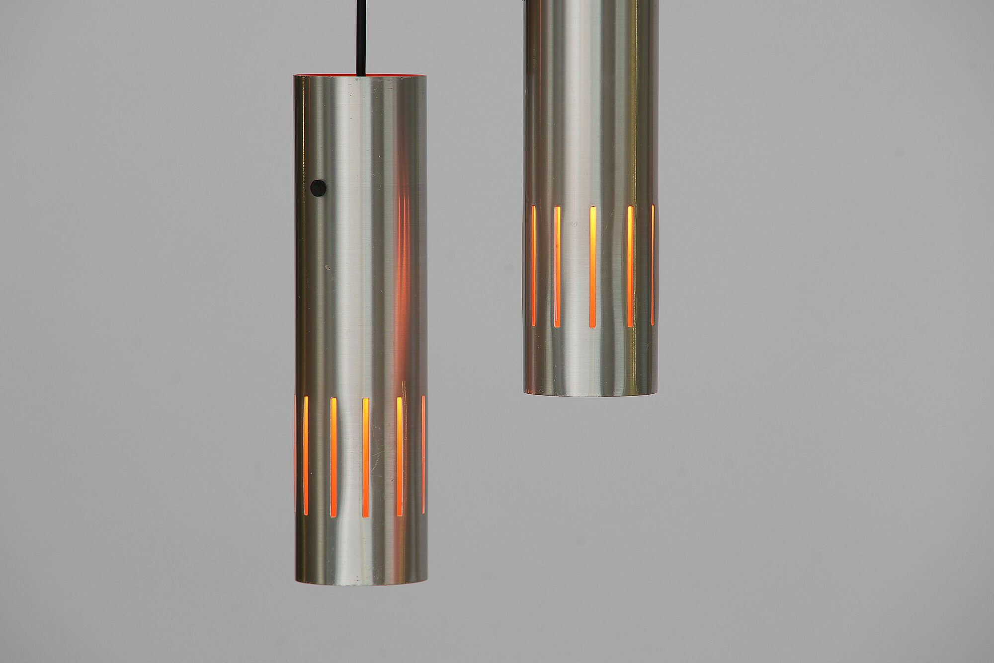 Pair of hanging lamps "Trombone" by Jo Hammerborg for Fog & Mørup