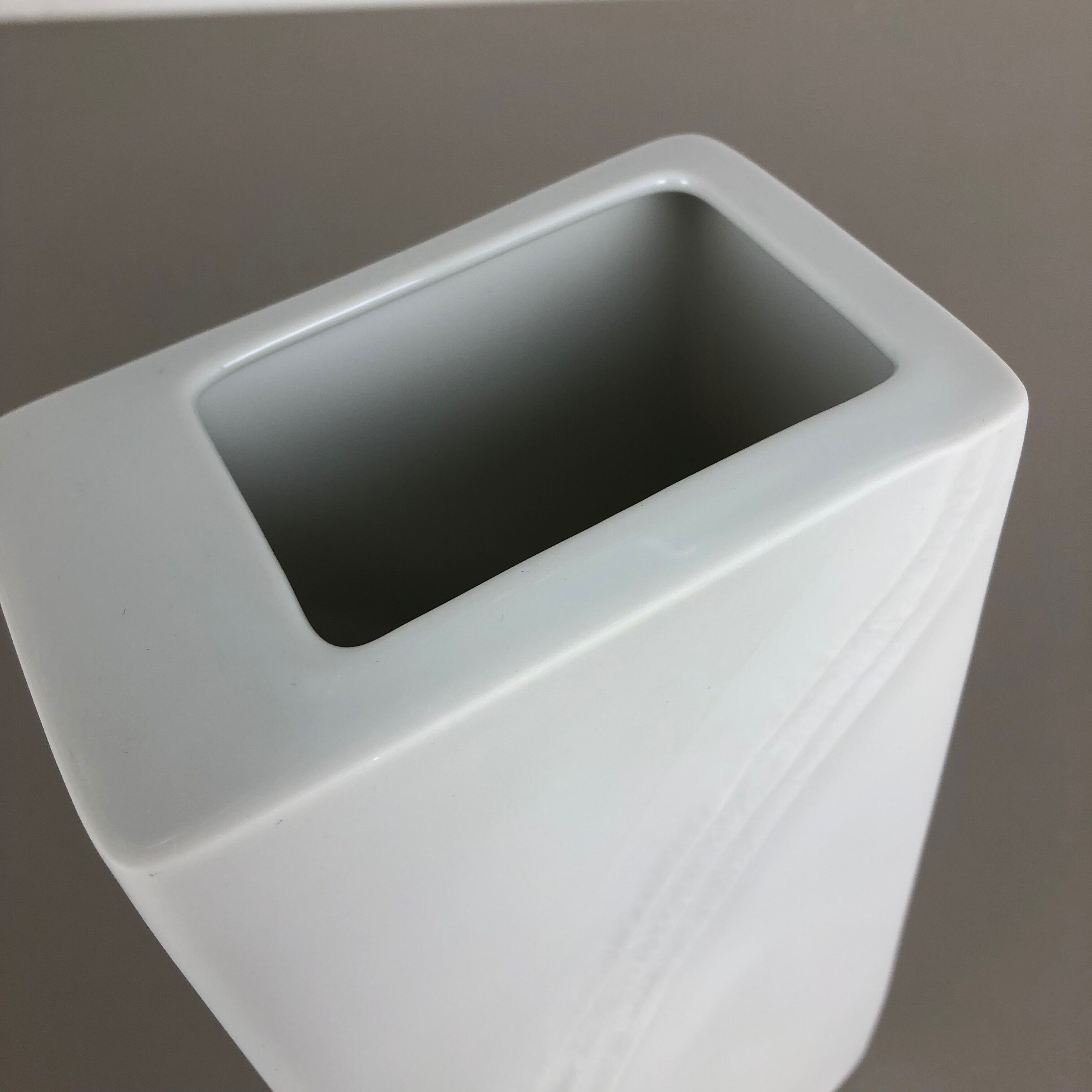 Large OP Art Vase Porcelain German Vase by Martin Freyer for Rosenthal, 1970s