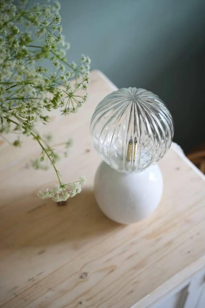 Ceramic lamp & striped glass