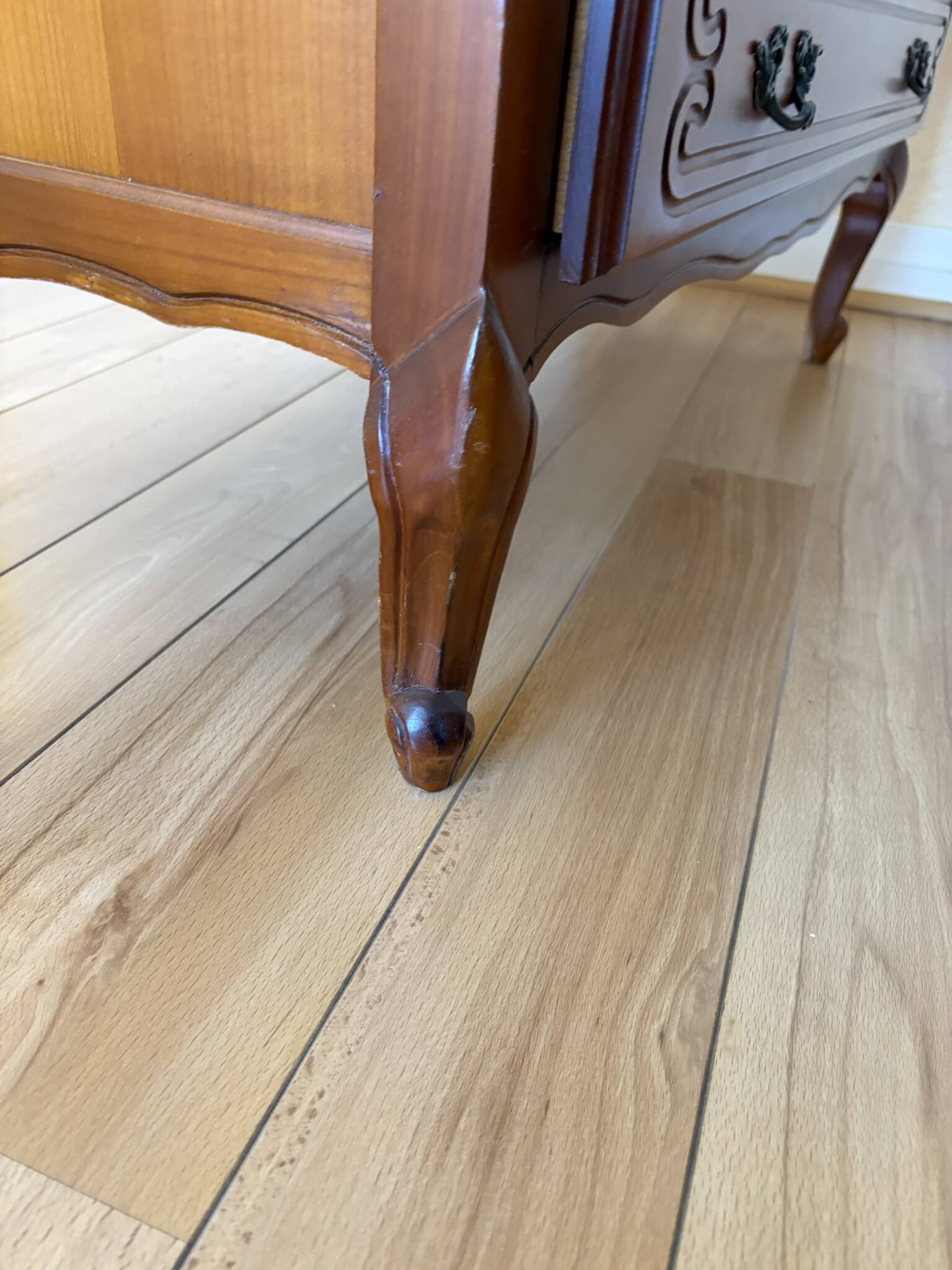 Vintage solid wood chest of drawers, Louis XV style