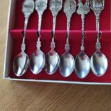 Lot of 6 teaspoons, decorated