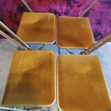 Folding chairs opera velvet old gold color and brass structure