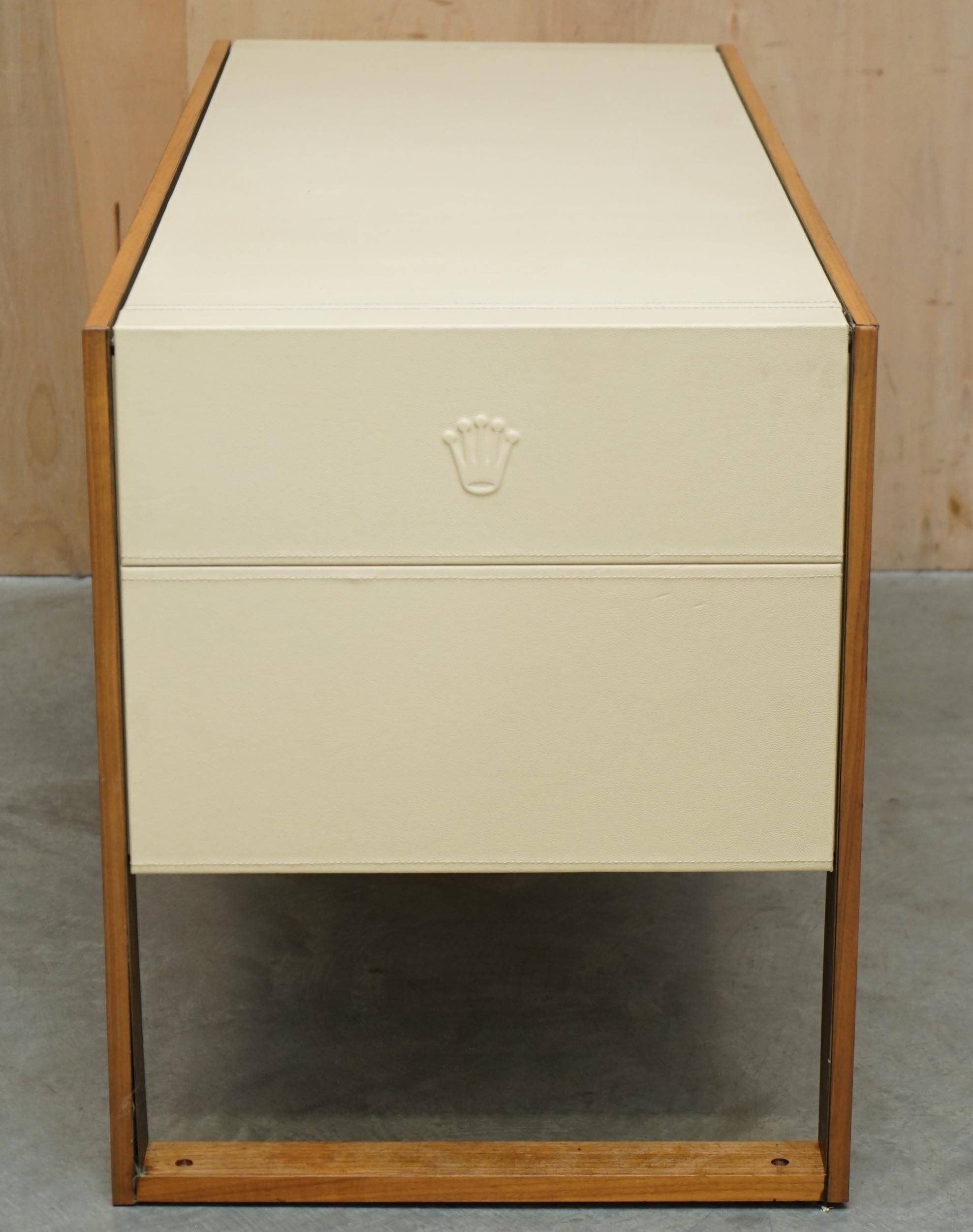 Handmade leather desk, original Rolex, Art Deco