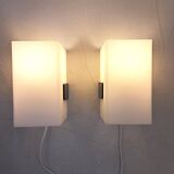 Pair of Allibert plexiglass night light wall lights, space age 70s design