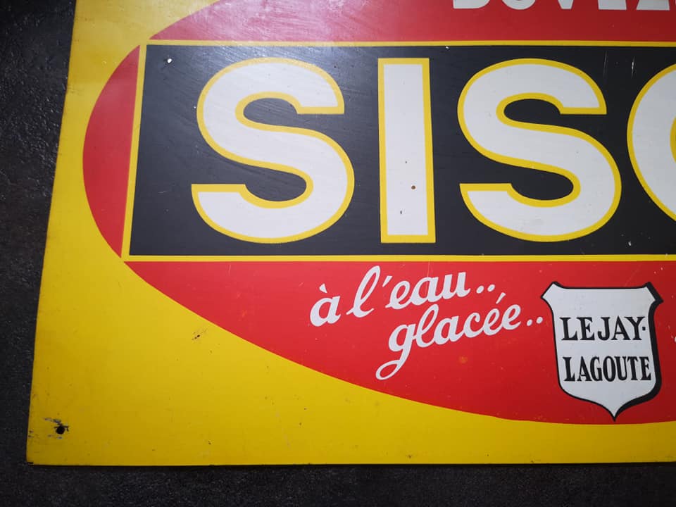 Old advertising plate in lithographed sheet Metal Aperitif SISCA - Legay Dijon TBE