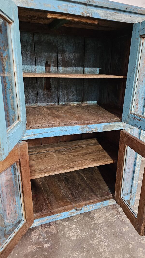 Ancien vaisselier en teck birman