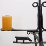 Wrought iron candle holder - France, 20th century