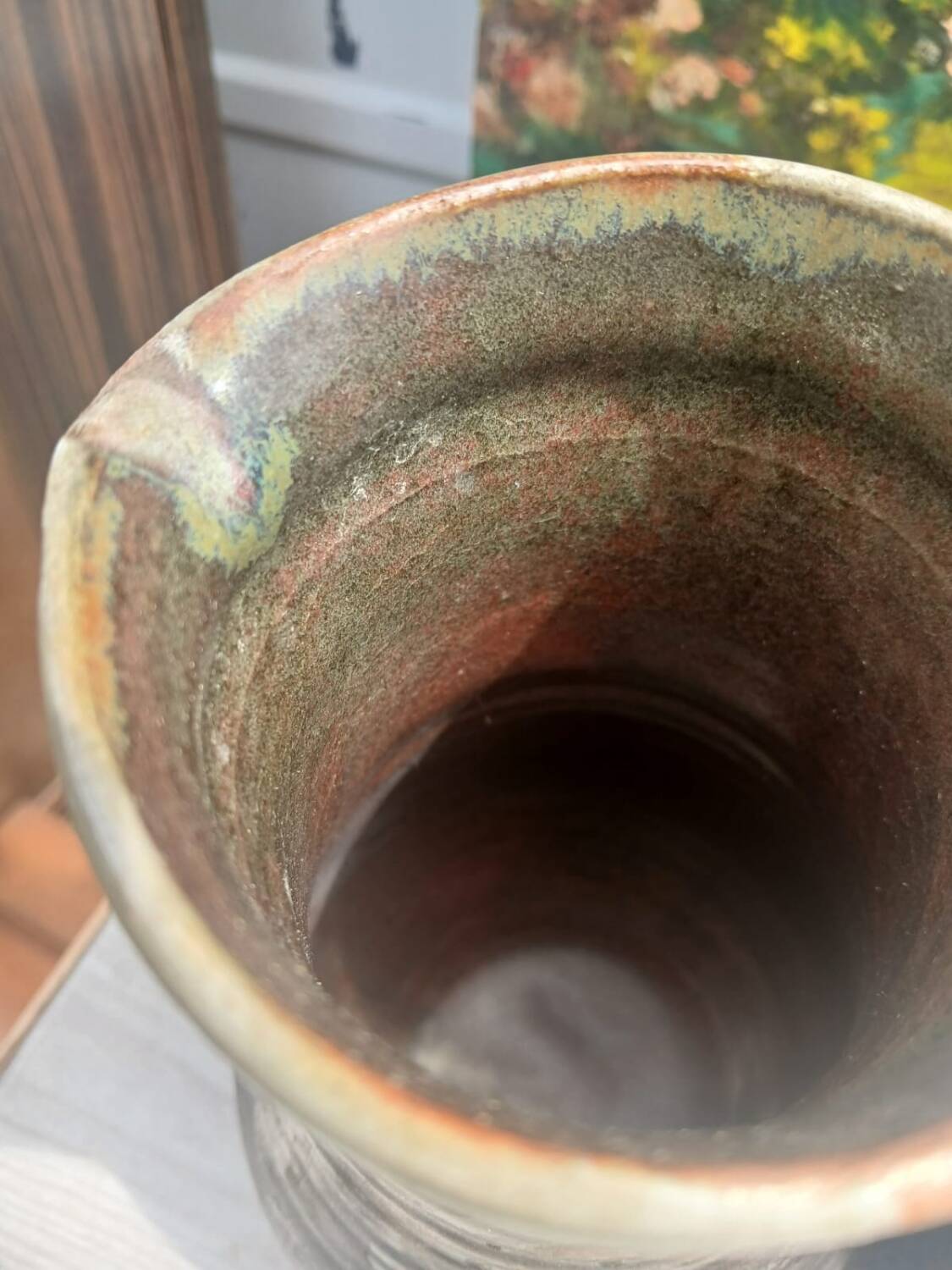Large vintage glazed stoneware pitcher signed JMB 1978 – Ceramics