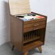 Unique 1960s bedside table with 15 complete games, compass legs, 1960s