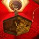 Antique 1930s regul lamp with painted opaline lampshade, art deco, 36x18